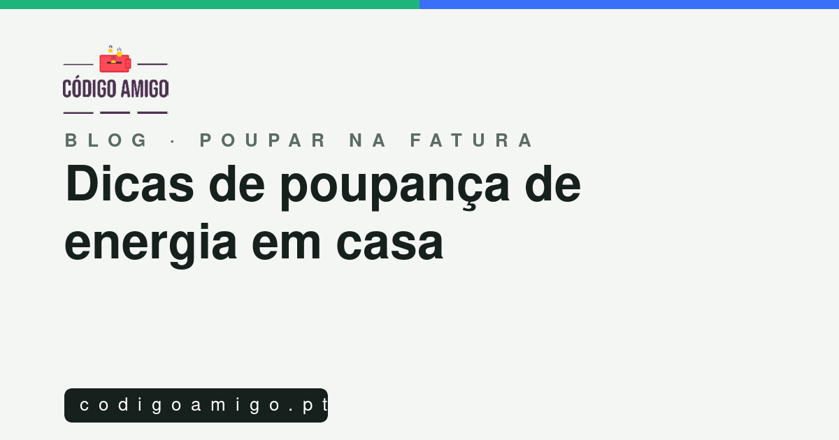 Capa: Dicas de poupança de energia em casa